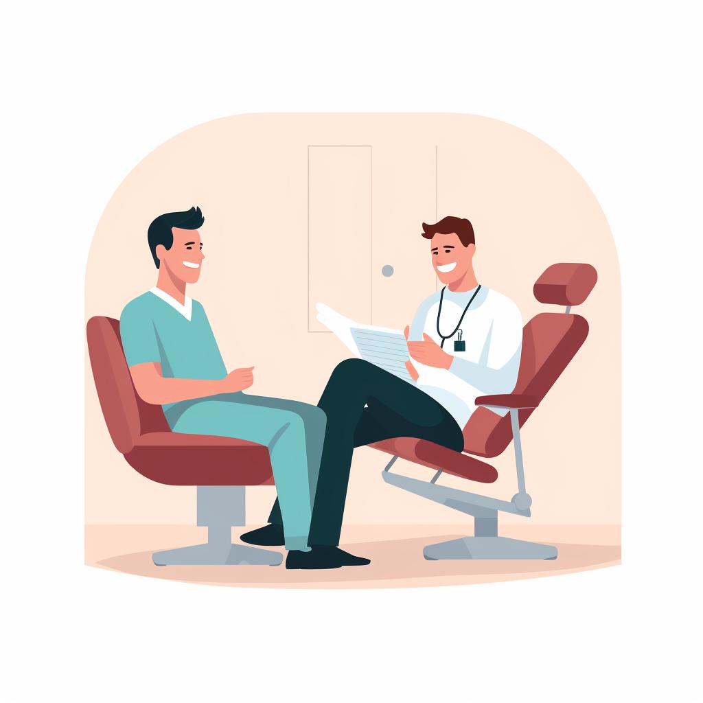 Dentist discussing with a patient